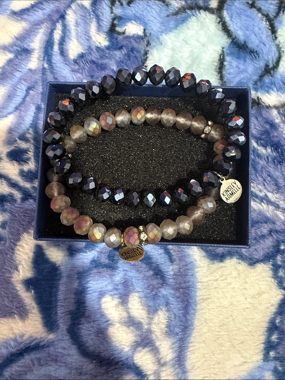 Kinsley Armelle Faceted Iridescent Stretch Bracelet Duo
